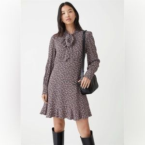 NWOT & Other Stories Tie Neck Floral Mini Dress